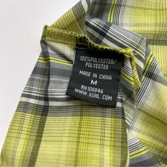 Kuhl Eluxer green plaid button down shirt short sleeve Size - Medium - Picture 7 of 7